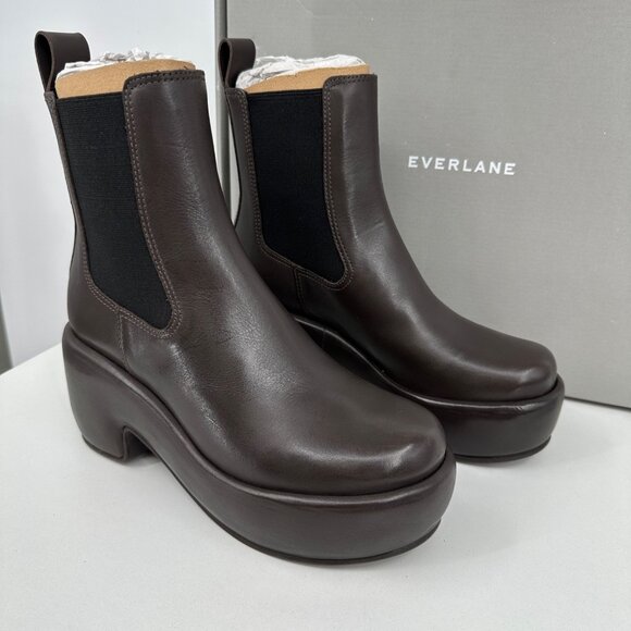 Everlane The Puffa Boot in Dark Brown size 7 Chelsea Ankle 3.25" Chunky Platform - Picture 2 of 11